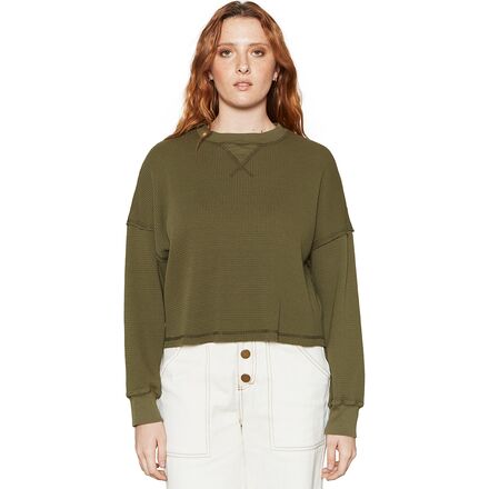 Back Beat Co. - Organic Cotton Waffle Knit Pullover - Women's - Army