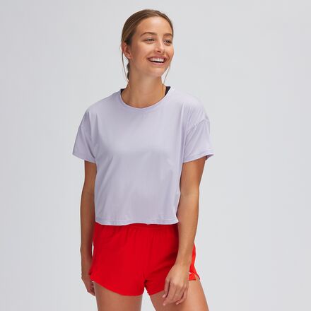 Backcountry - Cropped Mesh Boxy T-Shirt - Women's - Orchid Petal