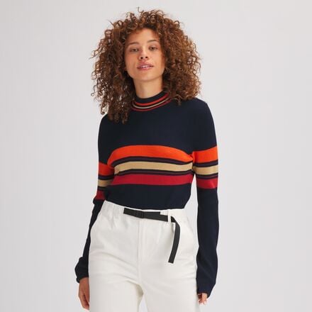 Backcountry - Mockneck Stripe Sweater - Women's - Bright Combo