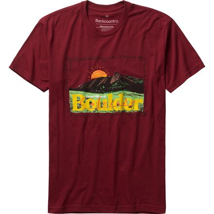 Backcountry - Great Hikes of Boulder T-Shirt - Cardinal