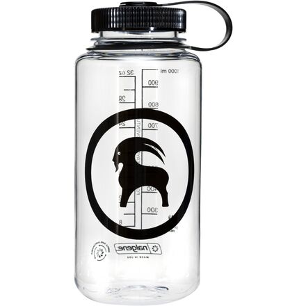 Backcountry - x Nalgene Goat Logo 32oz Wide Mouth Sustain Bottle - Clear/Black/Black