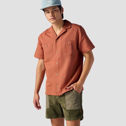 Backcountry - Textured Cotton Short-Sleeve Button Up - Men's - Coconut Shell