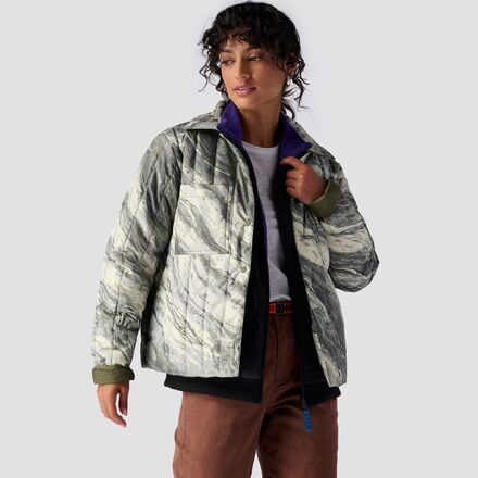 Backcountry - Oakbury Print Synthetic Quilted Shirt Jacket  - Women's - Desert Stone Green Print