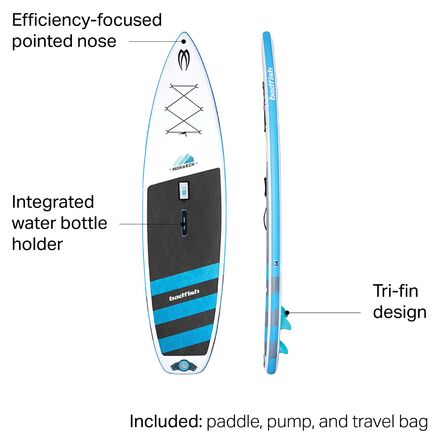 Badfish - Monarch Inflatable Stand-Up Paddleboard - White/Blue