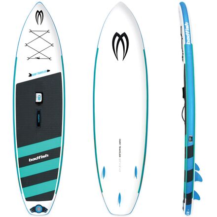 Badfish - Surf Traveler Inflatable Stand-Up Paddleboard - White/Blue