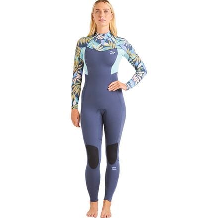 Billabong - 3/2 Synergy Back-Zip Flatlock Fullsuit Wetsuit - Women's - Indigo Ocean