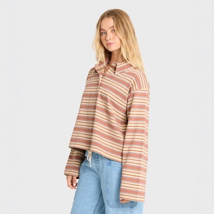 Billabong - Sugar Stripe Long-Sleeve Polo Top - Women's