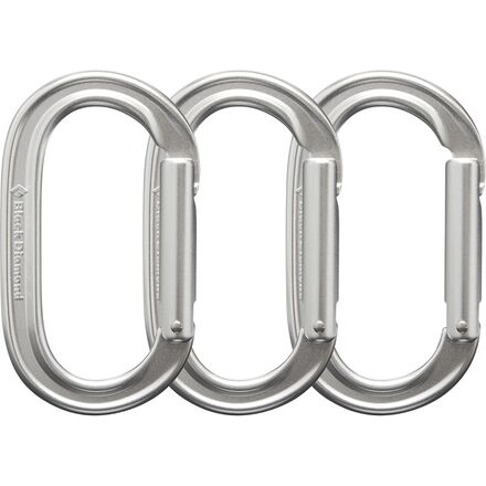 Oval Keylock Carabiner - 3-Pack