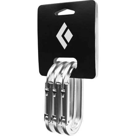 Black Diamond - Oval Keylock Carabiner - 3-Pack