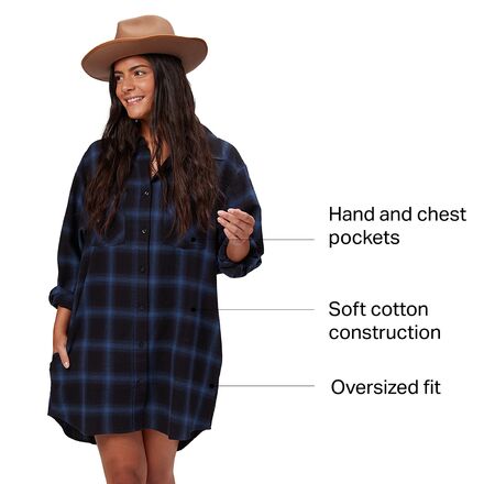 Basin and Range - Plaid Flannel Shirt Dress - Women's