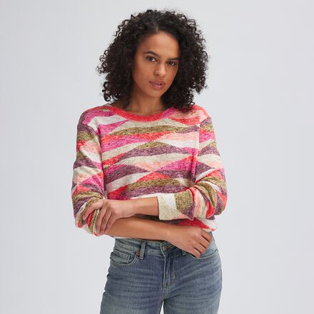 Basin and Range - Diamond Pattern Crewneck Sweater - Past Season - Women's - Bright Multi