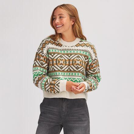 Basin and Range - Nordic Pattern Crewneck Sweater - Women's - Cream Multi