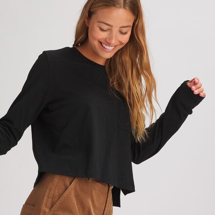 Basin and Range - Cropped Pocket Crew Top - Women's