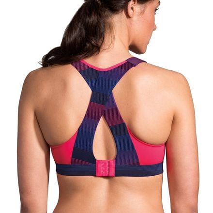 Brooks Rebound Racer - Moving Comfort (Black Ikat Jacquard) Women's Bra.  Bouncing is for balls - feel secure and …
