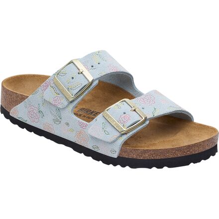 Birkenstock - Arizona Suede Narrow Sandal - Women's - Flowers Baby Blue Suede