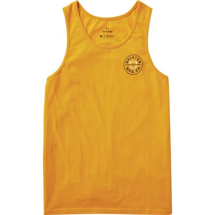 Brixton - Crest Tank Top - Men's - Golden Glow Sun Wash