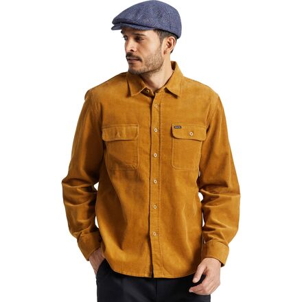 Brixton - Bowery Corduroy Long-Sleeve Flannel Shirt - Men's - Medal Bronze