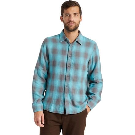 Brixton - Bowery SW Long-Sleeve Flannel - Men's - Teal/Pebble