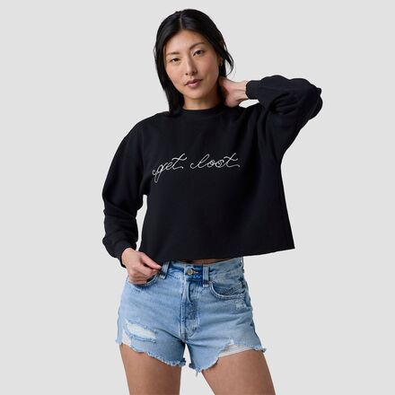 Get Lost Cropped Chainstitch Sweatshirt - Women's