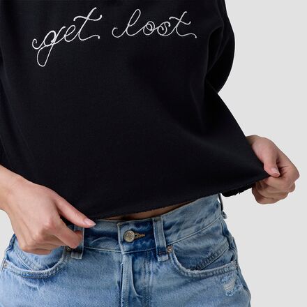 Best Regards - Get Lost Cropped Chainstitch Sweatshirt - Women's