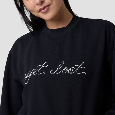 Best Regards - Get Lost Cropped Chainstitch Sweatshirt - Women's