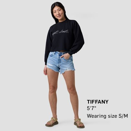 Best Regards - Get Lost Cropped Chainstitch Sweatshirt - Women's
