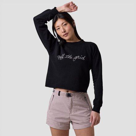 Off The Grid Cropped Chainstitch Sweatshirt - Women's