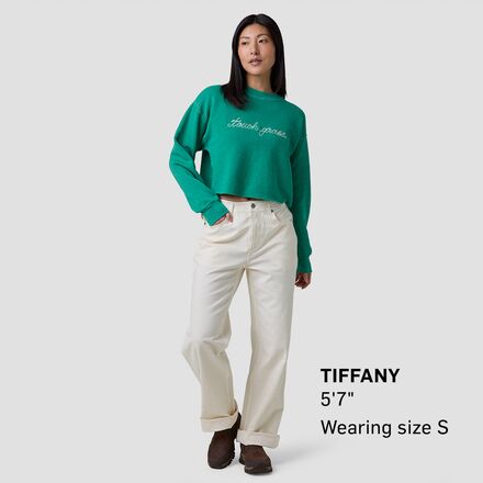 Best Regards - Touch Grass Cropped Chainstitch Sweatshirt - Women's
