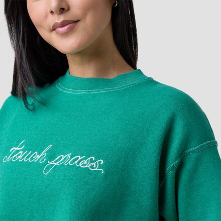 Best Regards - Touch Grass Cropped Chainstitch Sweatshirt - Women's