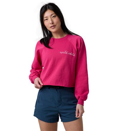 Wild Child Cropped Chainstitch Sweatshirt - Women's