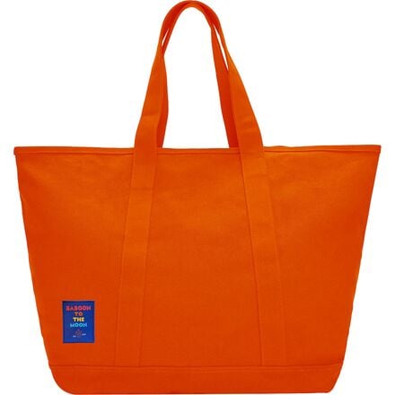Baboon to the Moon - Oversized Canvas 45L Tote - Orange