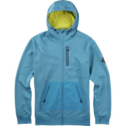 Burton Men's Crown Bonded Full-Zip Hoodie - Quick-Dry, Water-Repellent Fleece (Monument Heather, Large) - View #7