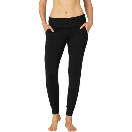 Beyond Yoga - Cozy Fleece Foldover Long Sweatpant - Women's - Black