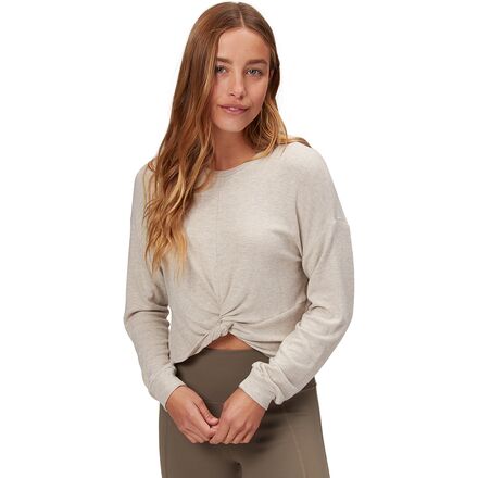 Beyond Yoga - Twist It Fate Cropped Pullover Top - Women's - Oatmeal