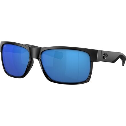 Costa - Half Moon 580P Polarized Sunglasses - Blue Mirror 580p/Shiny Black/Matte Black Frame