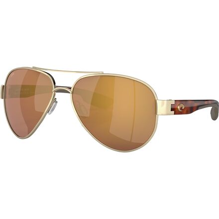 thumbnail interactive-video image 1 of Costa Del Mar Loreto Aviator Sunglasses - Brushed Gold Frame / Gold Mirror 580G Glass Lenses (Polarized) 1 of 3
