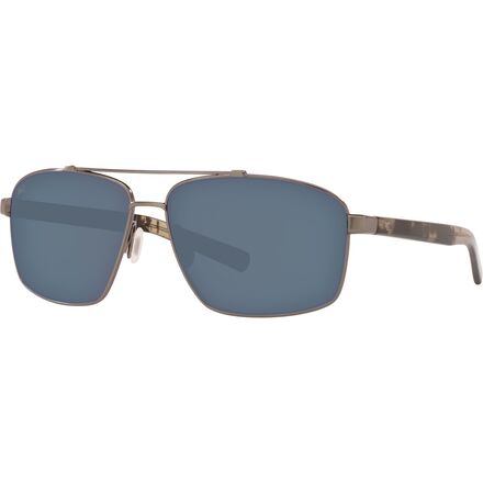 Costa - Flagler 580P Polarized Sunglasses - Brushed Gunmetal Frame/Gray Silver Mirror