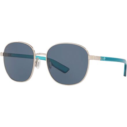 Costa - Egret 580P Polarized Sunglasses - Brushed Silver/580P Polycarbonate/Gray