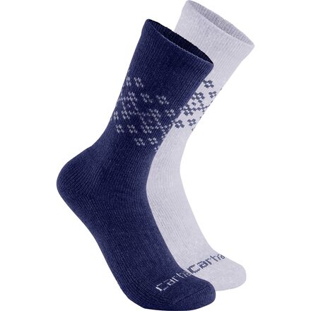 Synthetic-Wool Blend Fairisle Crew Sock - 2-Pack - Women's