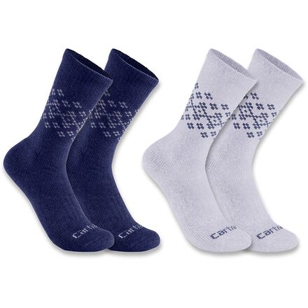 Carhartt Gloves - Synthetic-Wool Blend Fairisle Crew Sock - 2-Pack - Women's