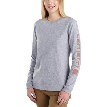 Carhartt - Loose Fit HW Long-Sleeve Logo Graphic Plus T-Shirt - Women's - Heather Grey