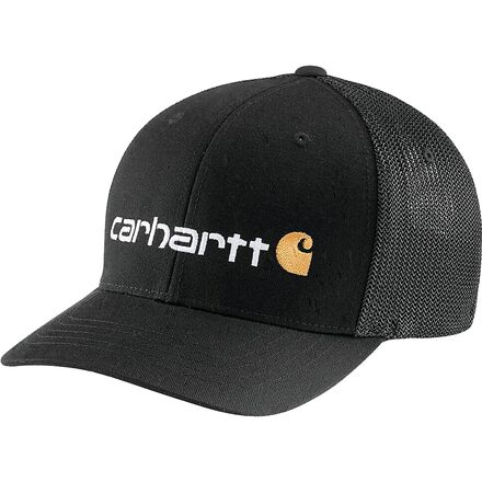 Carhartt - Rugged Flex® Fitted Canvas Mesh-Back Logo Graphic Cap - Black