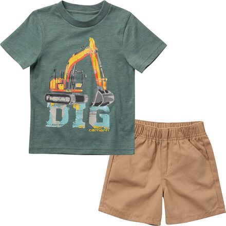 Carhartt - Dig T-Shirt & Canvas Short Set - Toddler Boys' - Dark Khaki