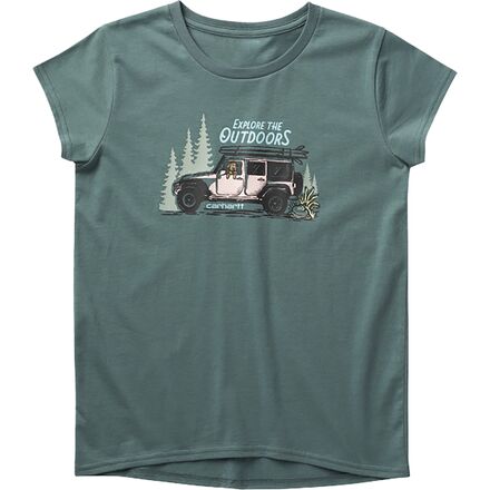 Carhartt - Explore Crew Neck Short-Sleeve Graphic T-Shirt - Girls' - Silver Pine