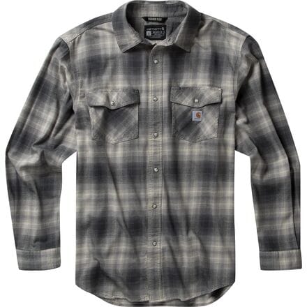 Carhartt - Rugged Flex Relaxed MW Flannel LS Snap Plaid Shirt - Men's - Asphalt
