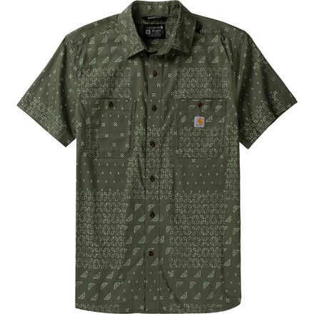 Carhartt - Rugged Flex Relaxed Fit Lightweight Print Shirt - Men's - Dusty Olive Bandana Print