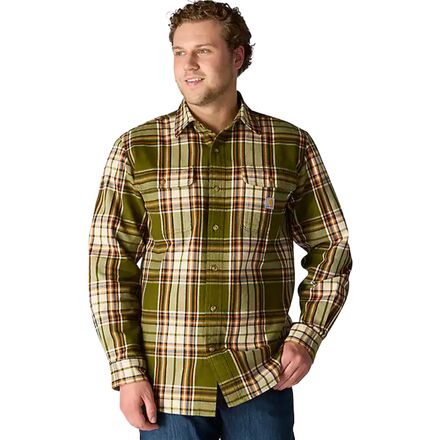 Loose Heavyweight Flannel LS Plaid Shirt - Men's