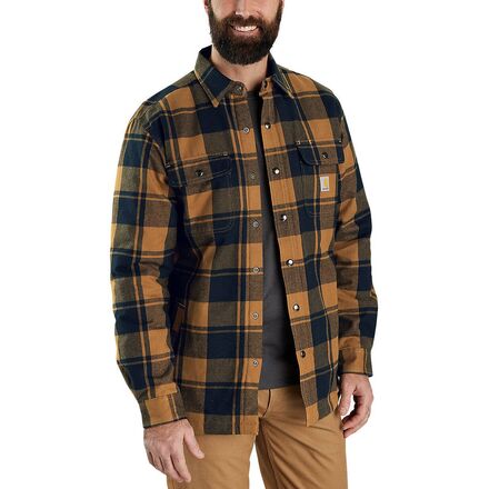 Relaxed Fit Flannel Sherpa-Lined Shirt Jacket - Men's