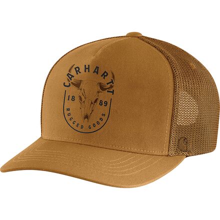 Canvas Mesh-Back Skull Graphic Cap