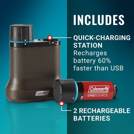 Coleman - OneSource 2-Port Quick-Charging Station + Battery - 2-Pack